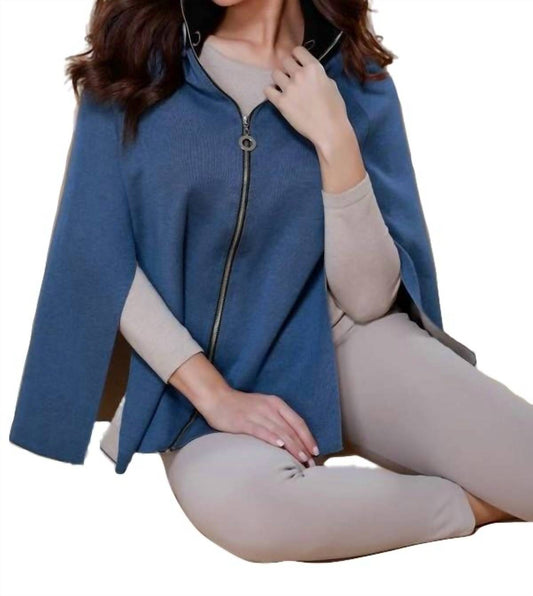 High Slit Detachable Hooded Poncho