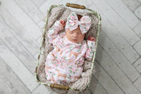 Adorable Sweetness - Infant Girls Cowgirl Baby Gown Set With Bow