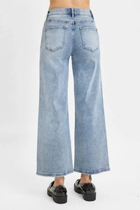 Risen - High Rise Cropped Wide Leg Jeans - Plus
