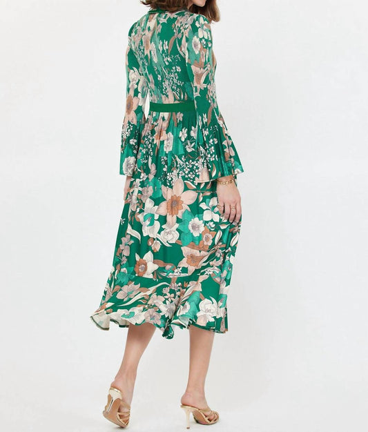 Current Air - Floral Pleated Midi Dress
