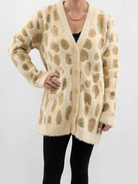 Davi & Dani - Animal Print Long Cardigan