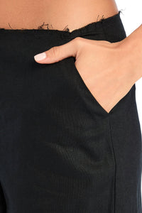 SER.O.YA Leann Linen Pant in black - women's pants - alternate view