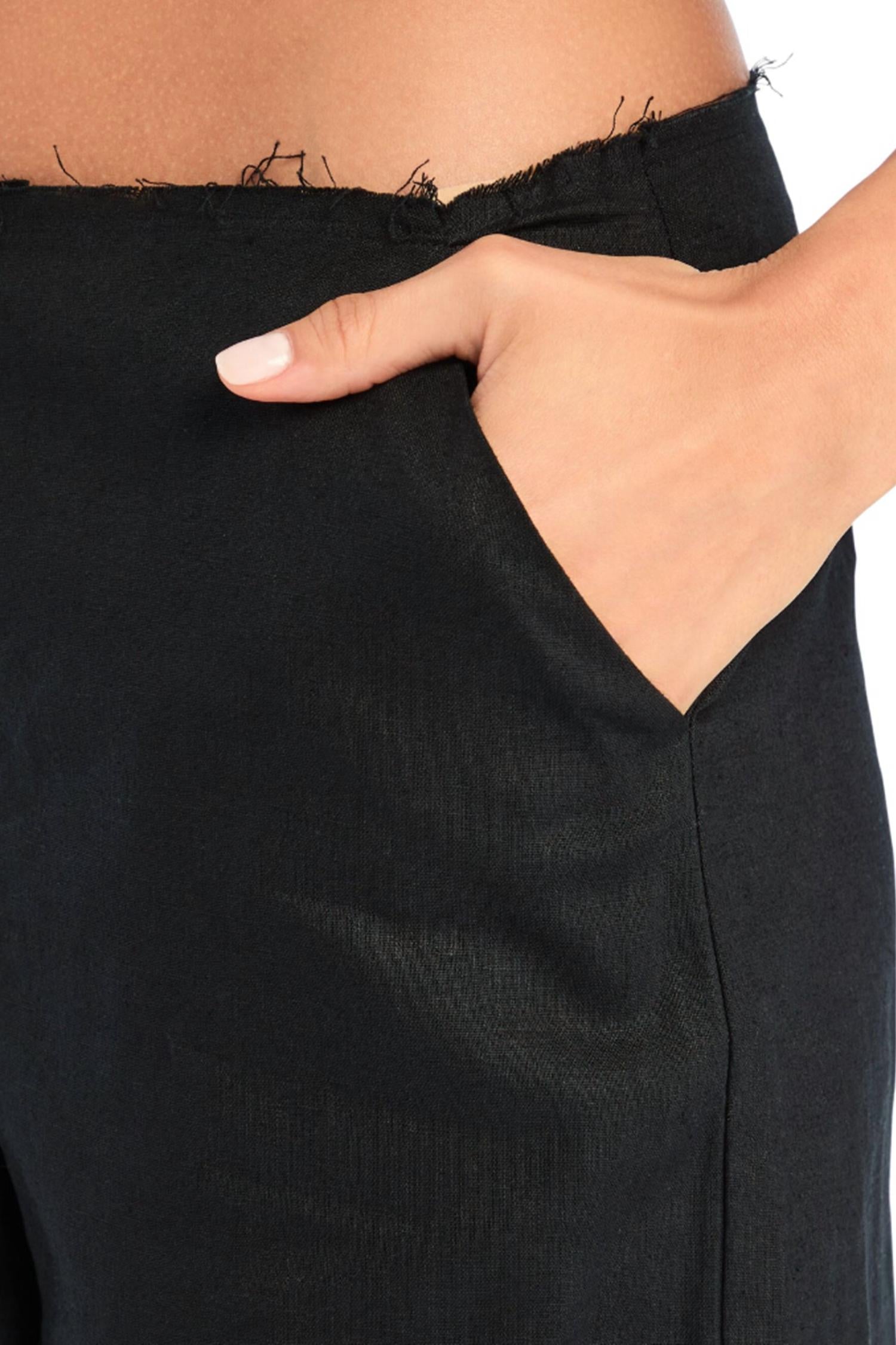 SER.O.YA Leann Linen Pant in black - women's pants - alternate view