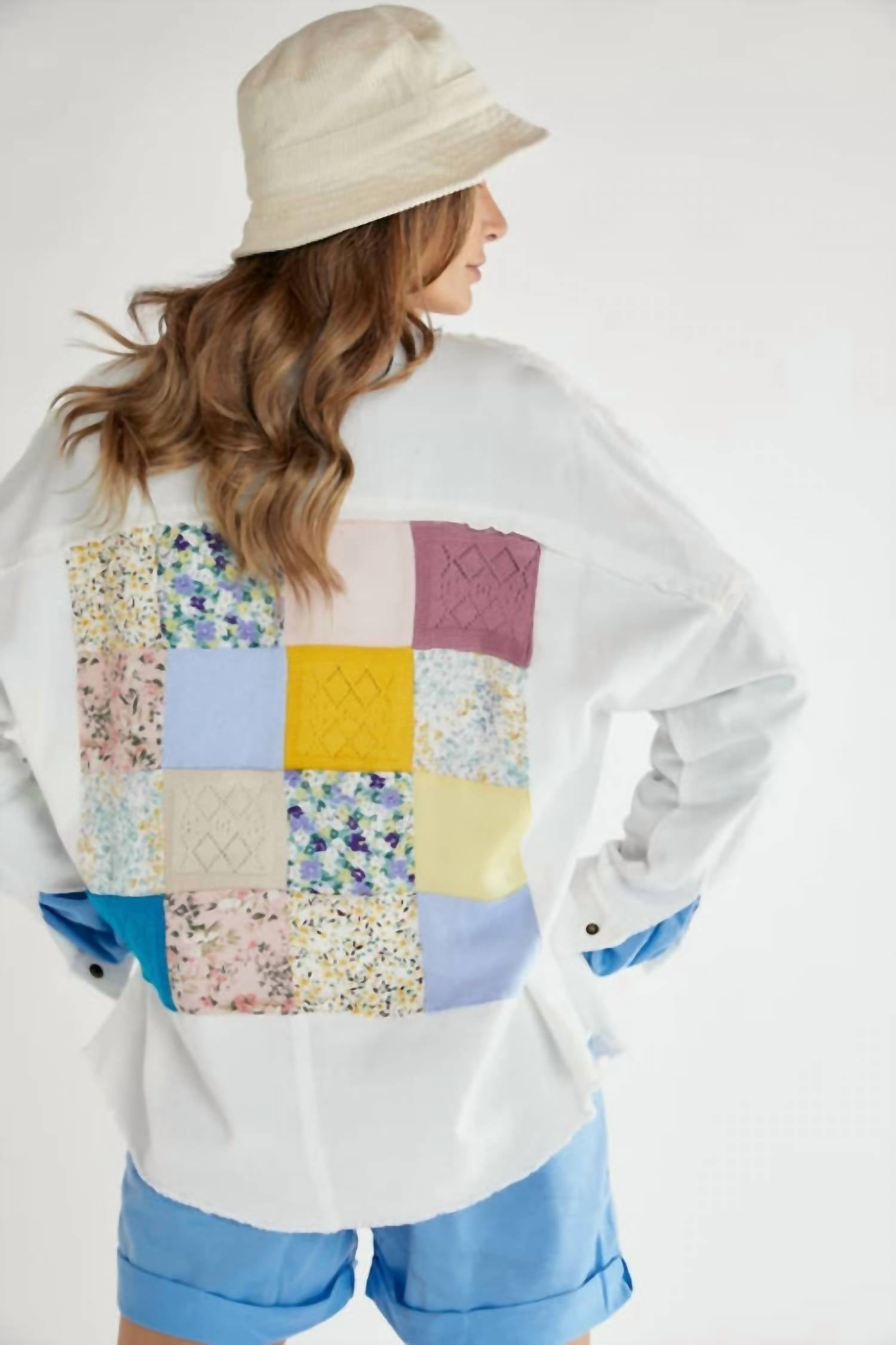 Davi & Dani - Patchwork Button Up Jacket