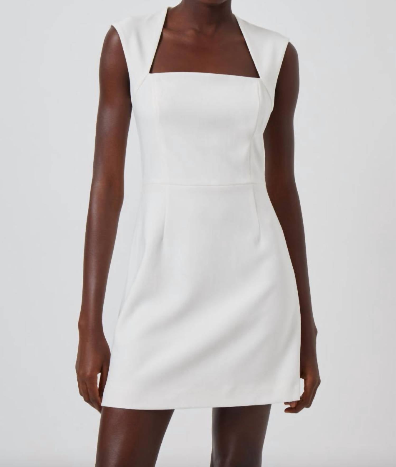 FRENCH CONNECTION Whisper Ruth Square Neck Dress in white - women's dress