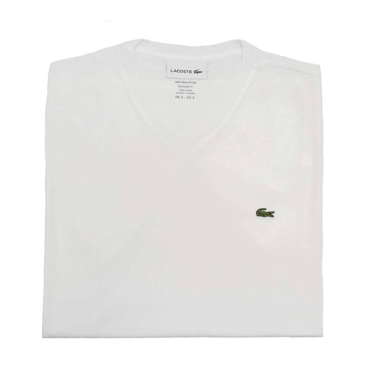 Lacoste - Men's Standard Short Sleeve Pima V-neck Tee