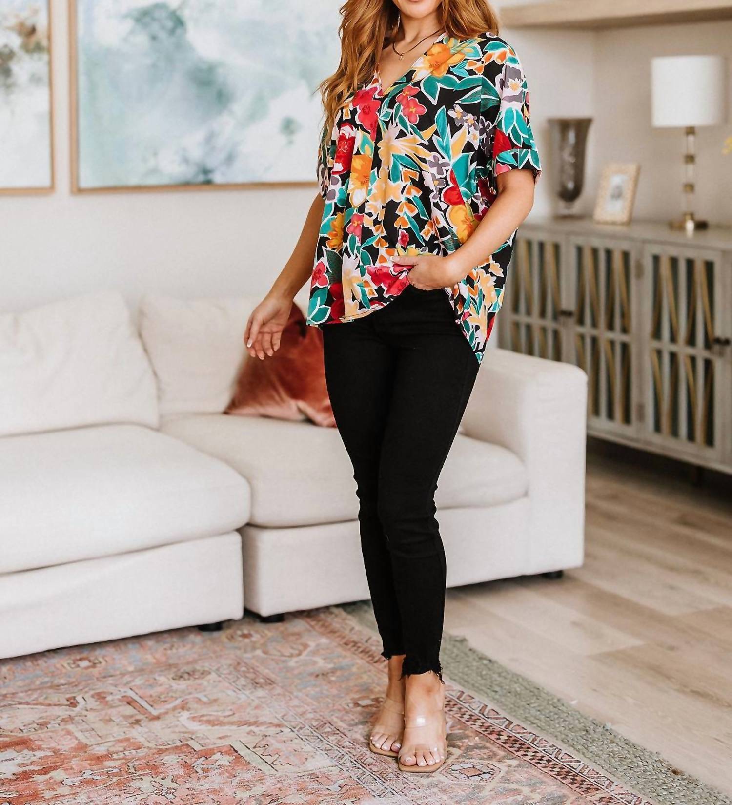 Jodifl - Pretty in Paradise Floral Blouse