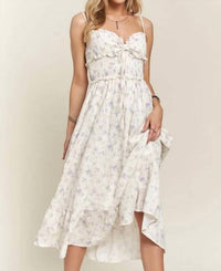 Kld. Signature - Floral Print Smocking Detail Midi Dress