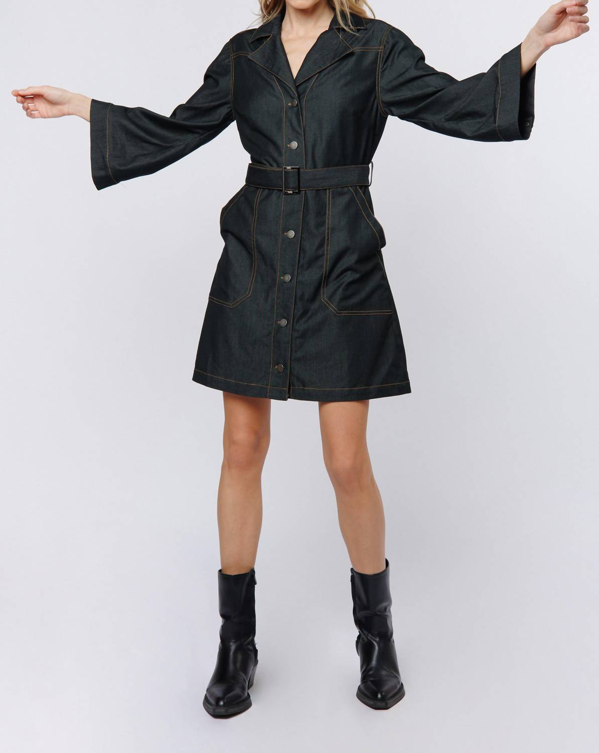 Ciebon - Franny Denim Button Down Mini Dress