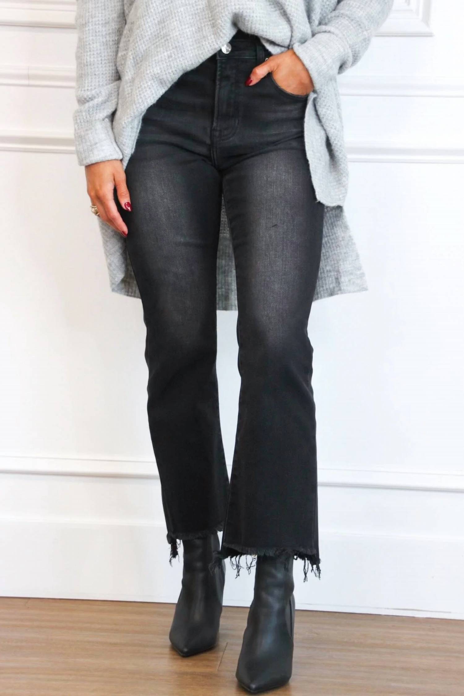 Risen - Simon High Rise Distressed Hem Jeans