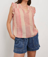 Rails Arlene Ruffled Top in salerno stripe - women's blouse