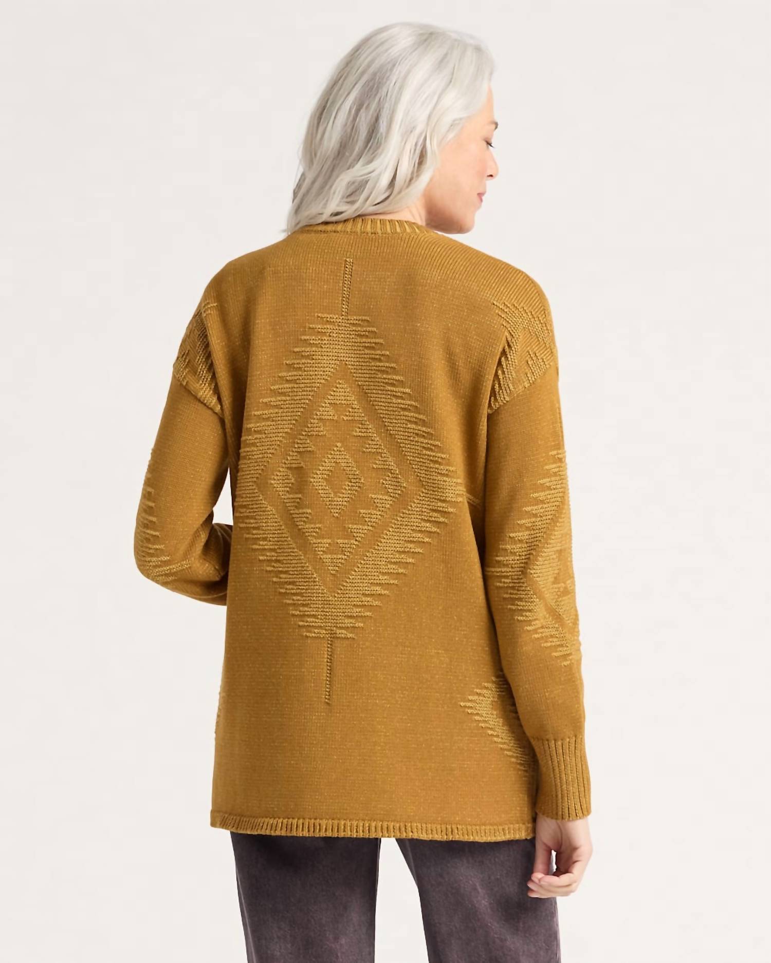 PENDLETON Textured sierra springs cardigan in bronze curry - women's cardigan - alternate view
