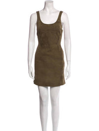 Fendi Velvet Scoop Neck Mini Dress in green - women's dress - alternate view