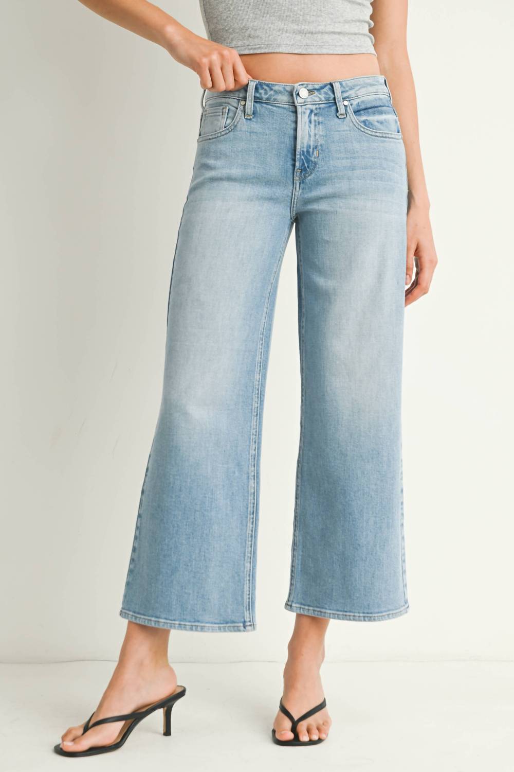 Just Black Denim - Eliza Mid Rise Slim Wide Leg Jeans