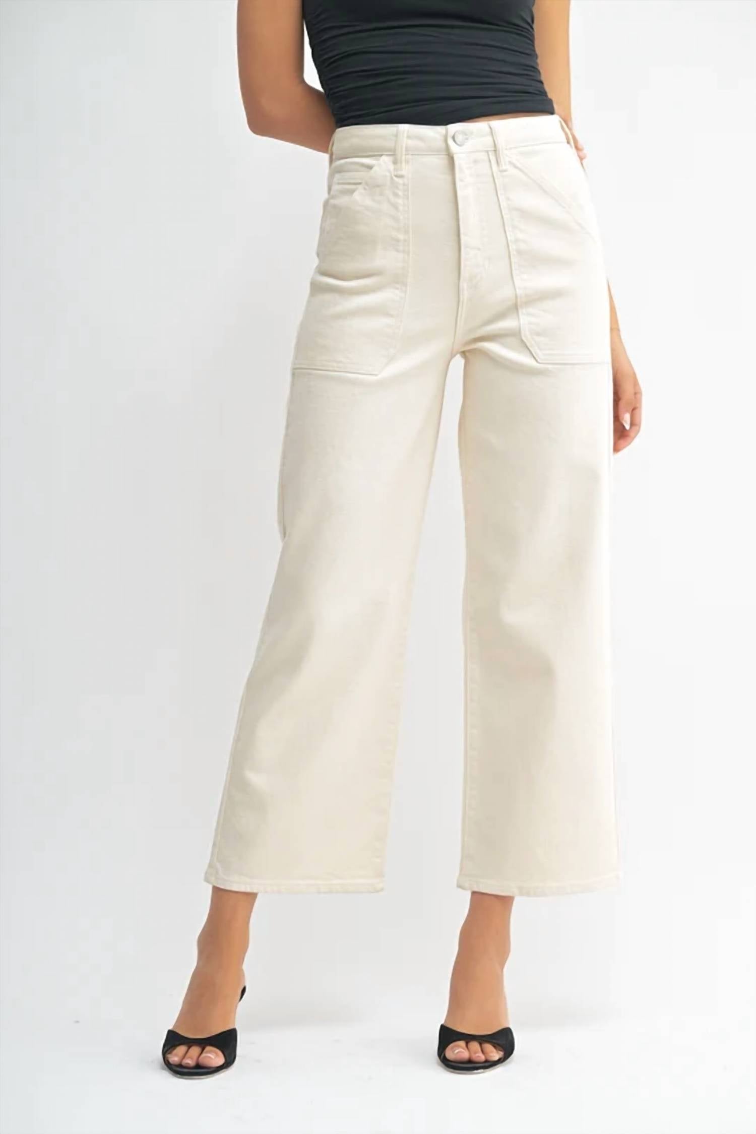Just Black Denim - Front Pocket Wide Leg Jeans