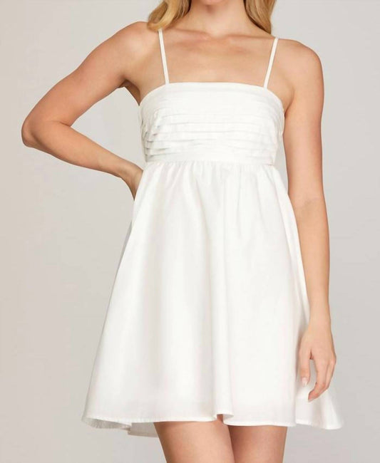 She + Sky - Pleated Cut Out Dress