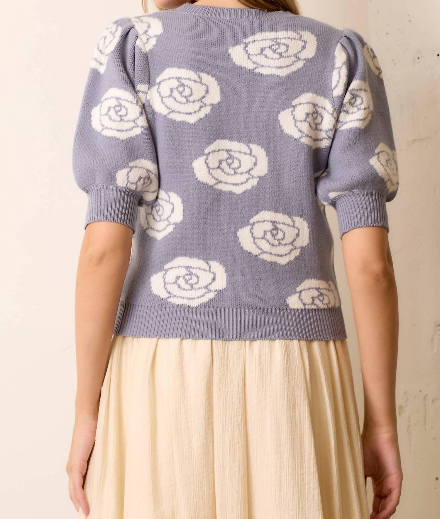 Polagram - Floral Print Knit Top
