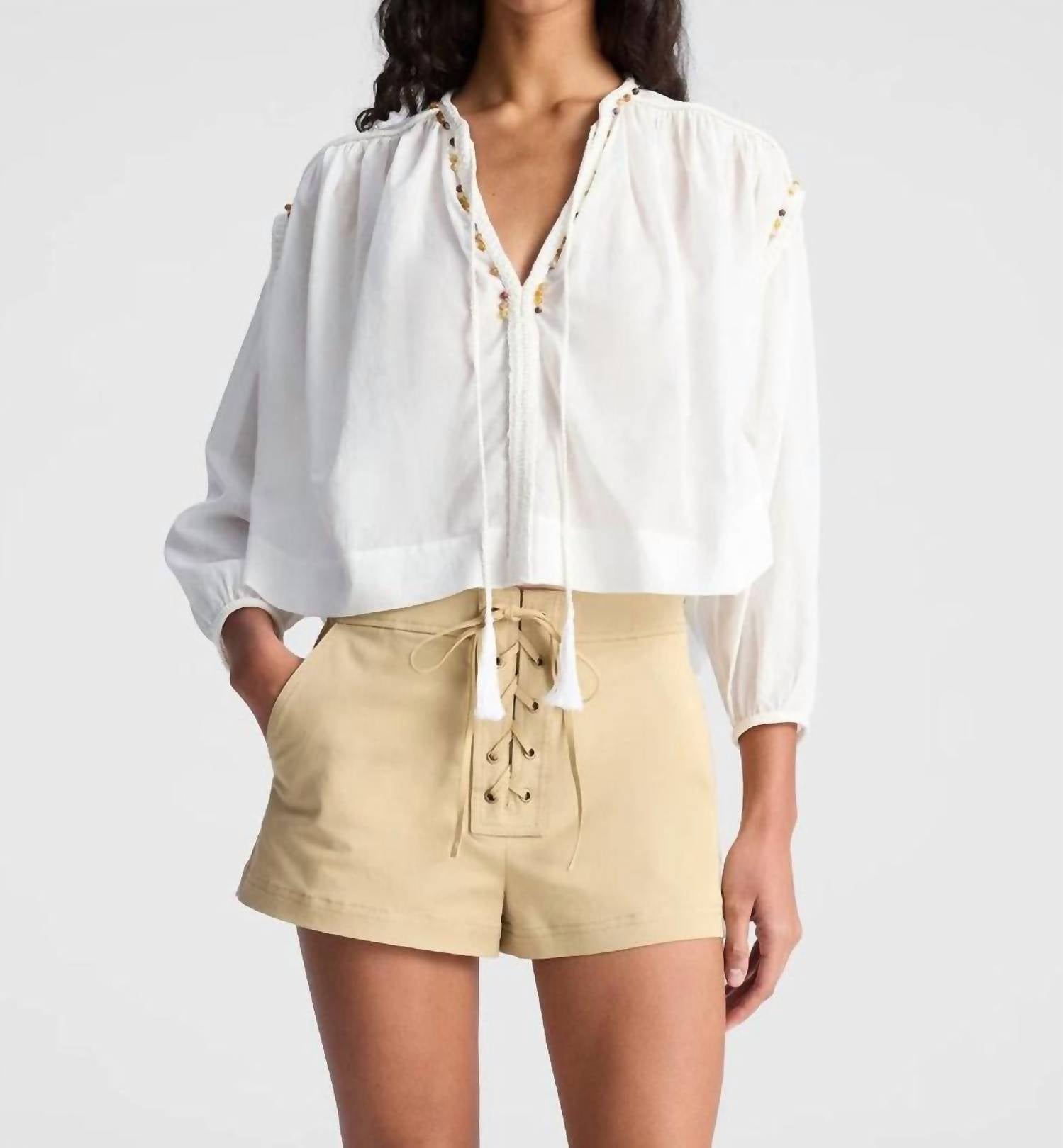A.L.C. Jodie Cotton Top in white - women's blouse