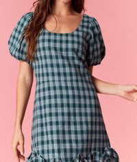 Peach Love - Noelle Plaid Mini Dress