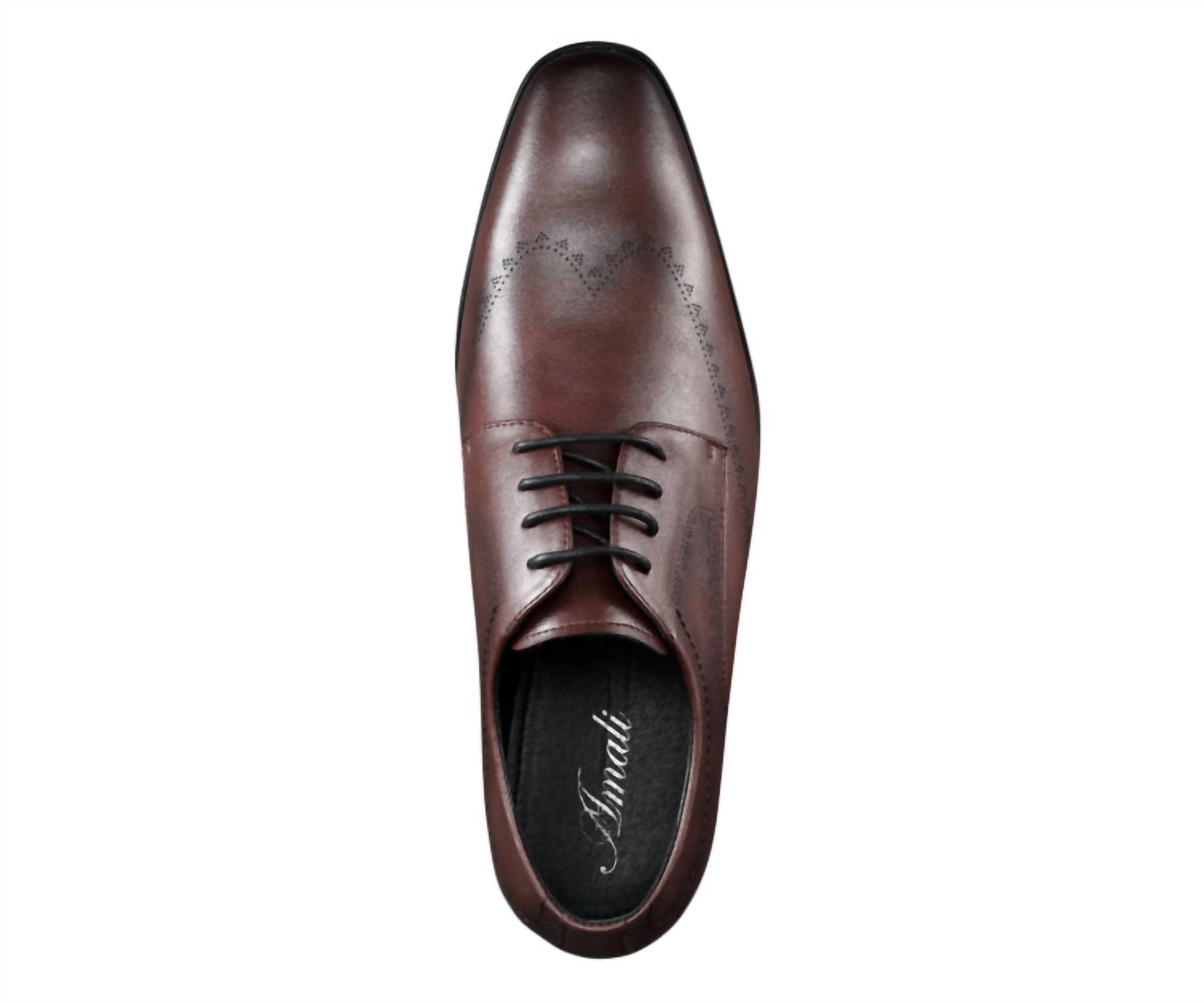 Amali Men's Rui Oxford Shoes in burgundy - men's shoe - view 4