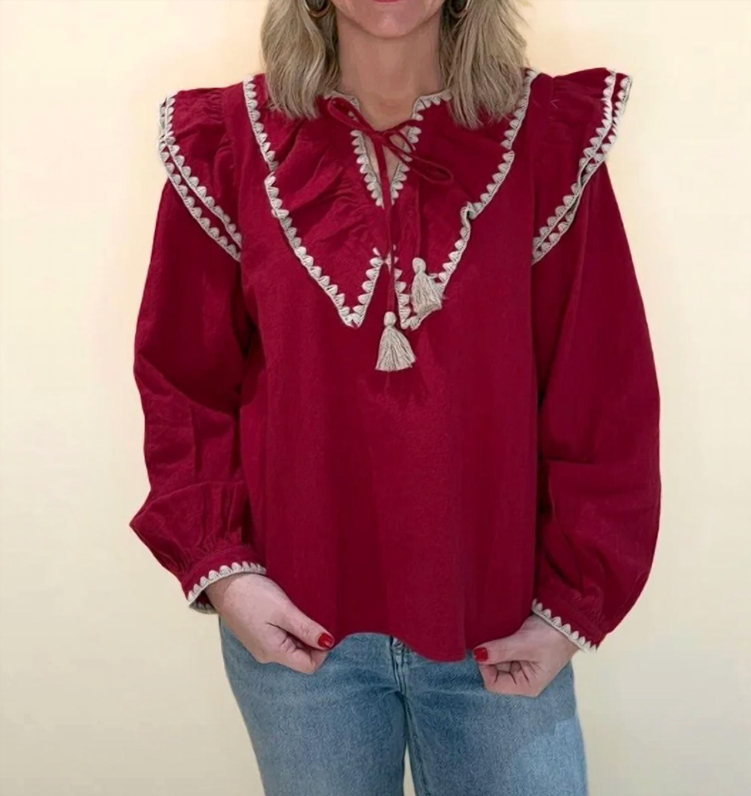 &Merci - Elara Ruffled Balloon Sleeve Top