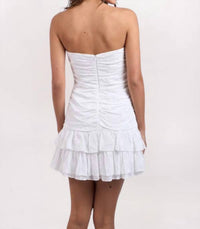 Flowers By Zoe - Strapless Eyelet Mini Dress