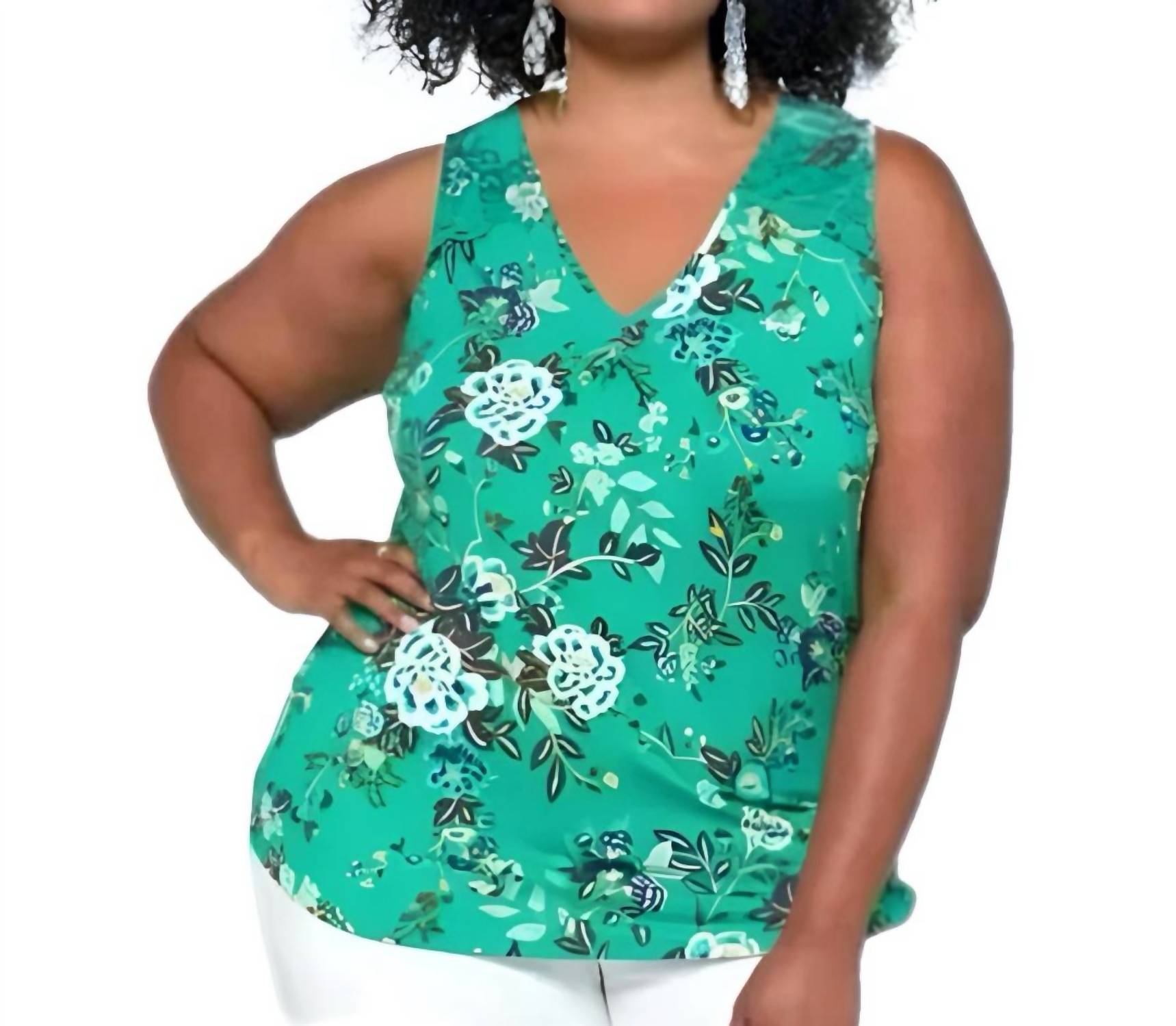 Daniel Rainn - Floral Crochet Lace Sleeveless Blouse