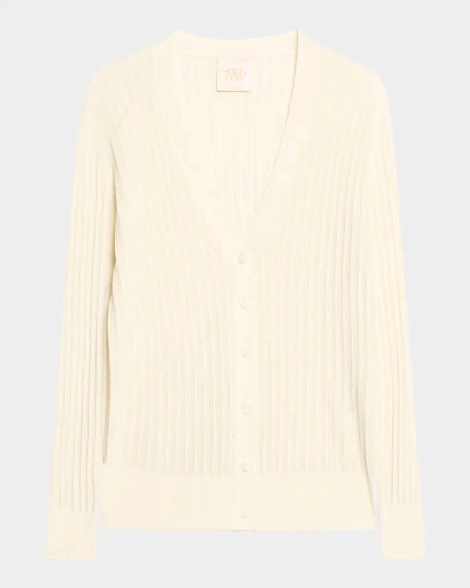 Twp - Women's Cardigan With Pointelle Detail