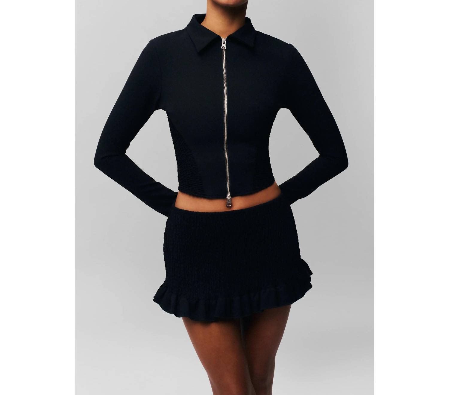 Guizio Apolline Smocked Skirt in black - women's skirt