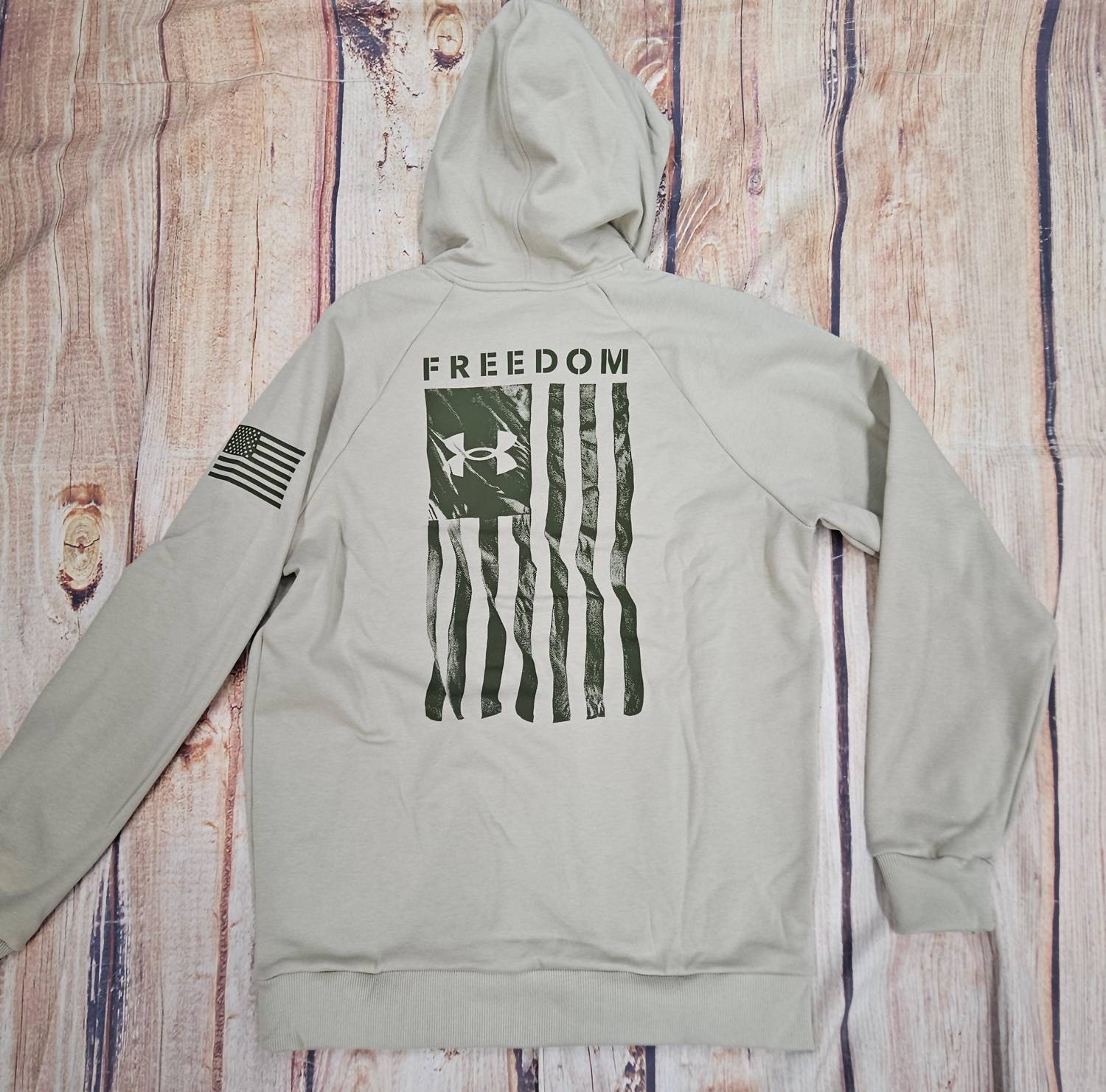 UNDER ARMOUR Freedom Flag Hoodie in brown - men's shirt - alternate view
