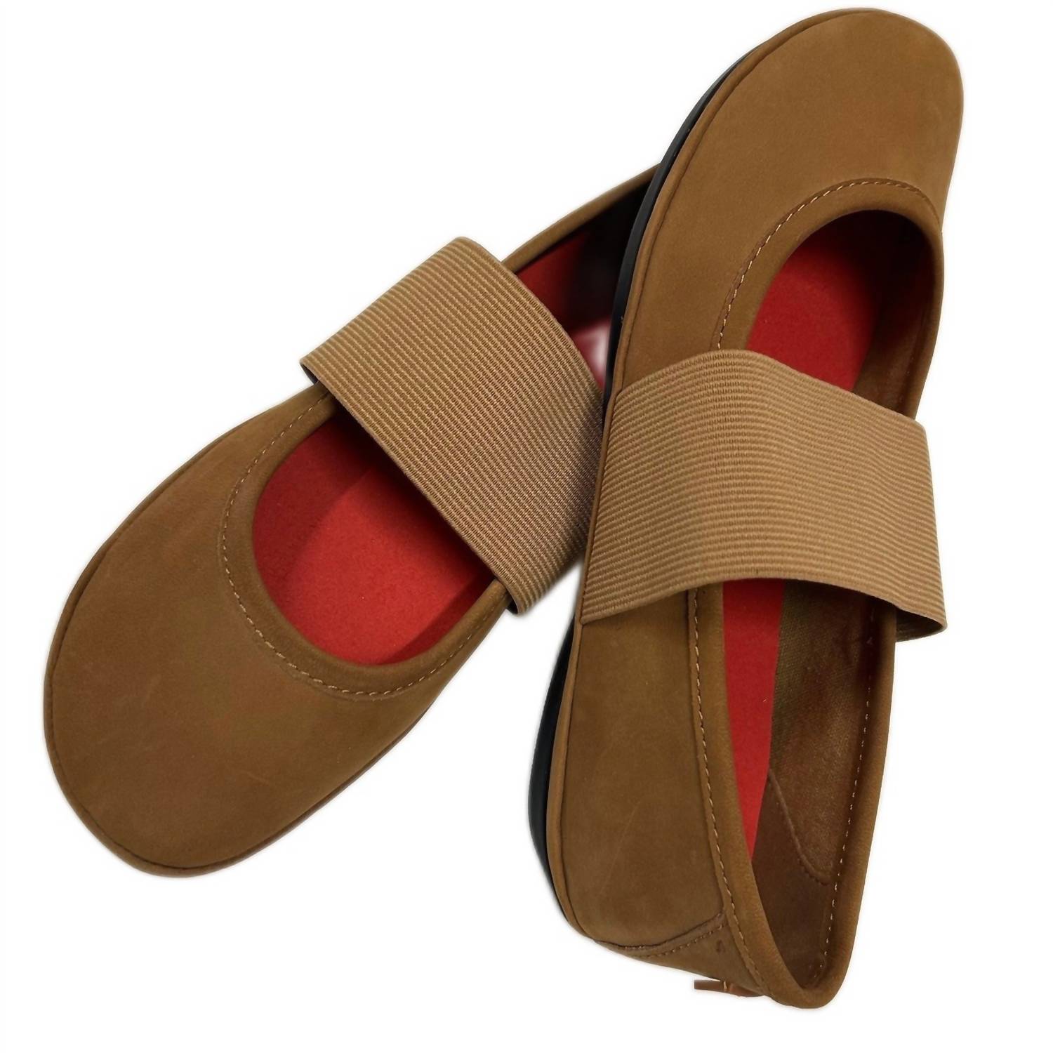 CAMPER Women's Right Nina Nubuck Leather Ballerina Flats in brown - women's flats - view 4