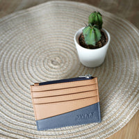 D.W.Y.T. Men's Le Vitamine Card Holder in brown blue - men's accessory - alternate view