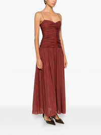 Matteau Gathered Drop Waist Dress in maroc - women's dress - detail view