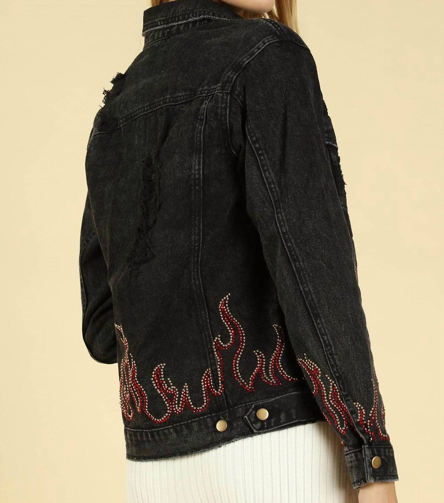 Honey Punch - Some Like it Hot Distressed Denim Jacket