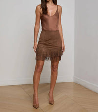 L'Agence - Lyle Vegan Suede Mini Skirt