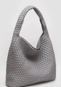 Mimi Wholesale - Women's Tiara Woven Hobo Tote Bag With Pouch