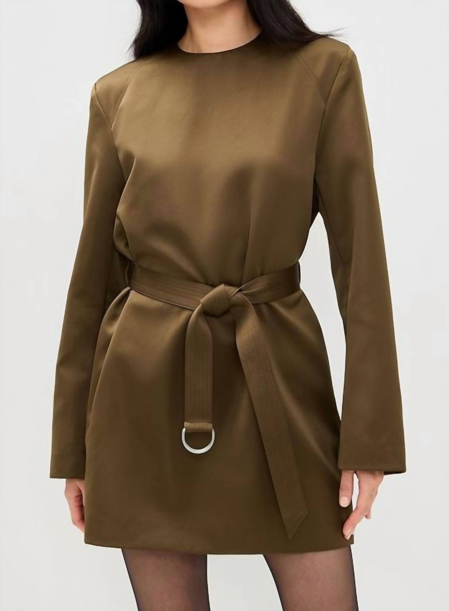 Nanushka - Genaya Satin Structured Belted Dress