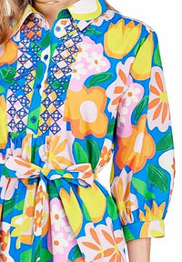 Joy Joy - Embroidered Shirt Dress