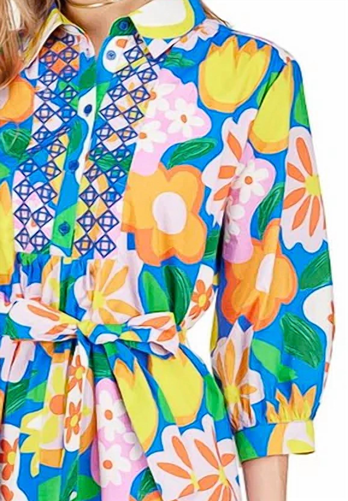 Joy Joy - Embroidered Shirt Dress