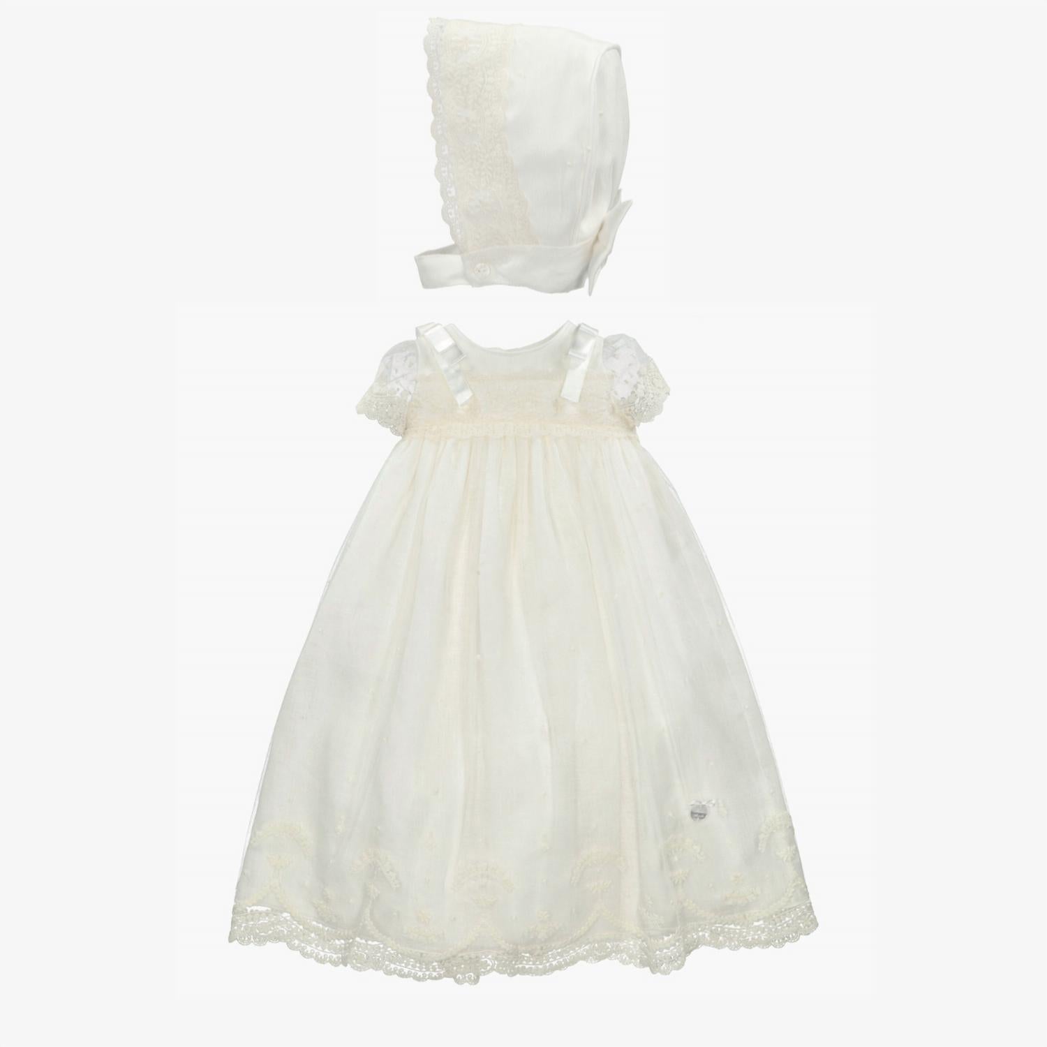 Martin Aranda - Girl's Lace Gown With Tulle Bow