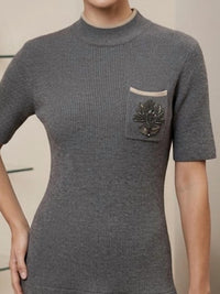 Brunello Cucinelli - Cashmere Dress With Sequin Flower