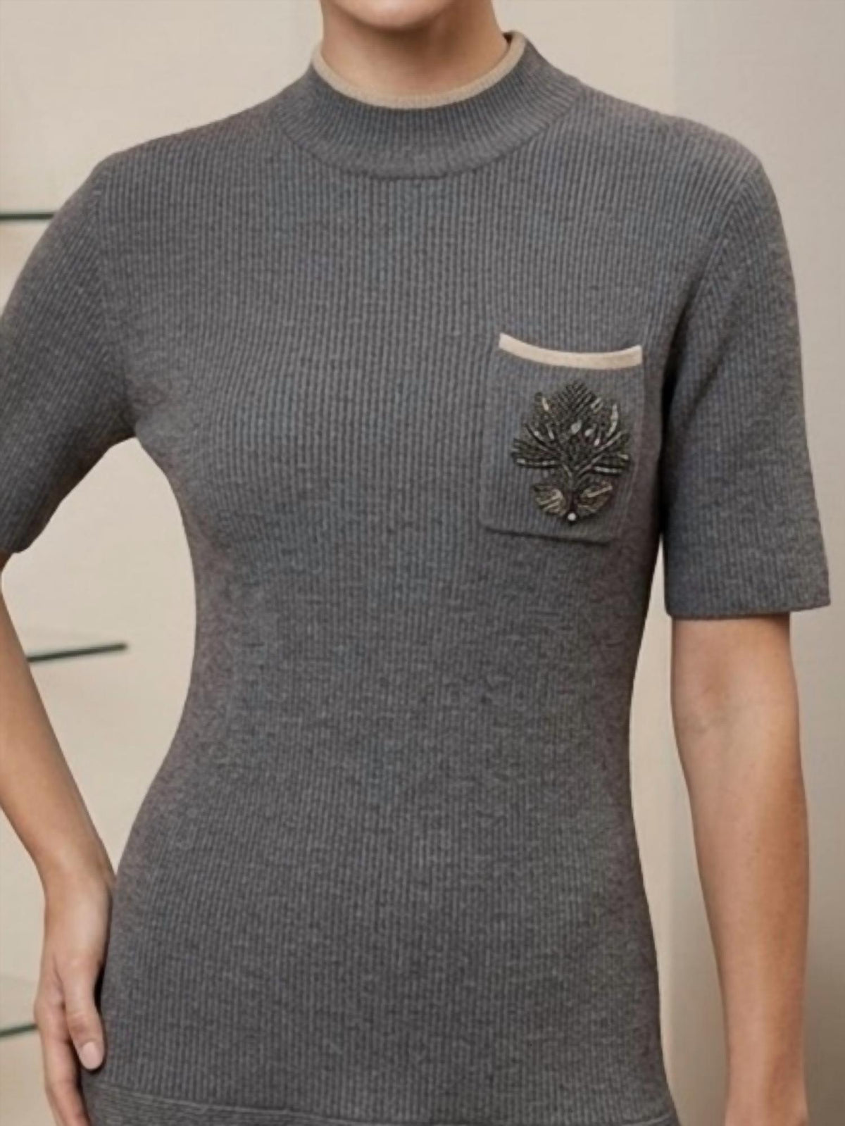 Brunello Cucinelli - Cashmere Dress With Sequin Flower