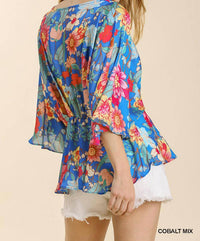 Umgee - Floral Kimono Sleeve Top