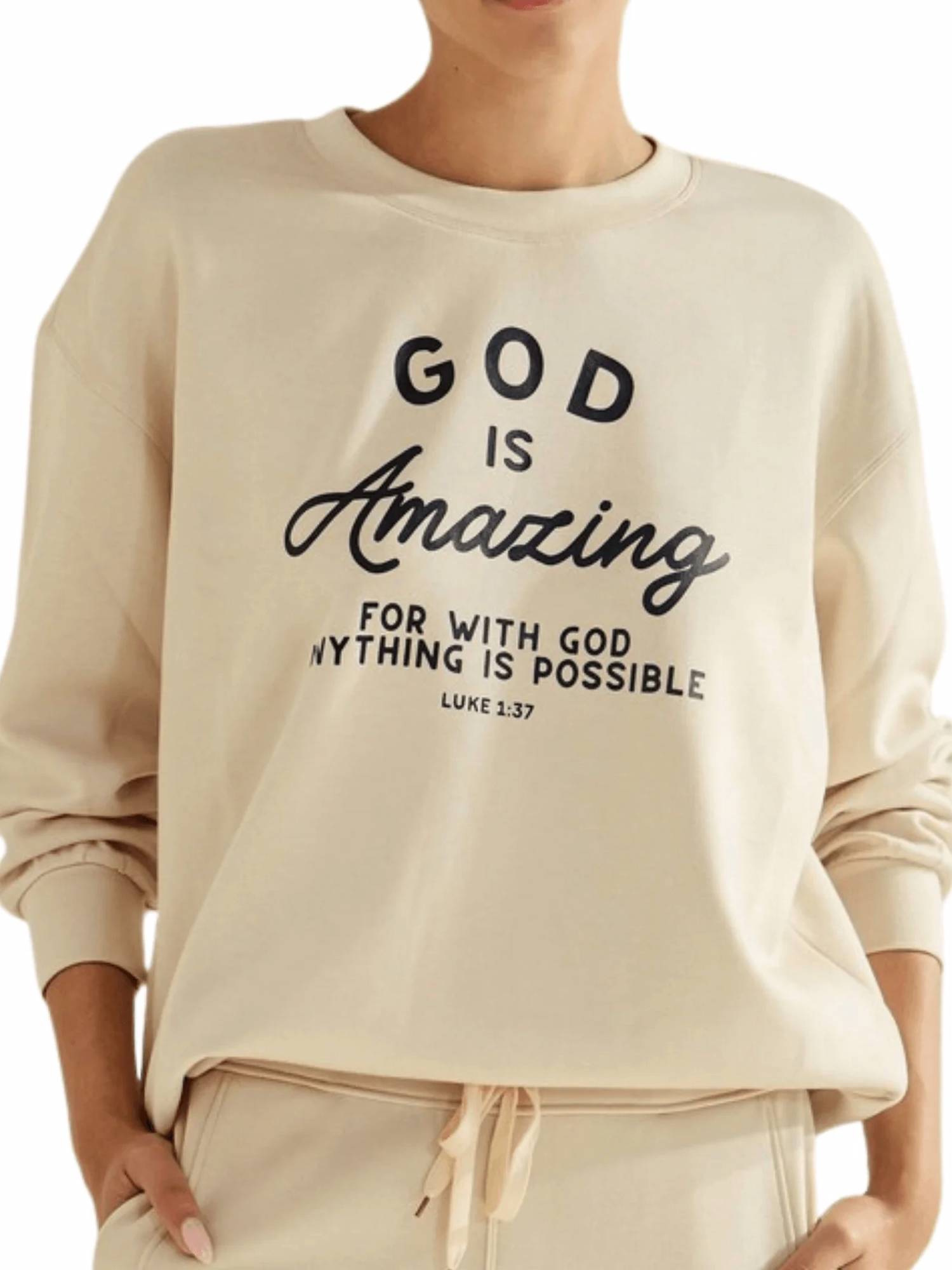 Yelete - God Is Amazing Ultracomfy Scuba Sweatshirt