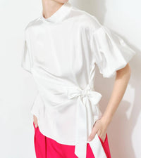 Deon - Office Wrap Satin Top