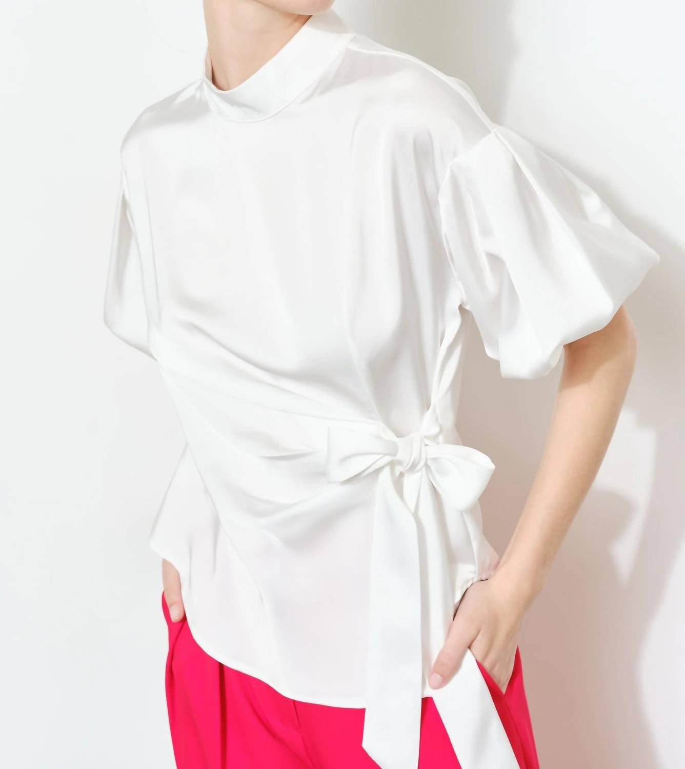 Deon - Office Wrap Satin Top