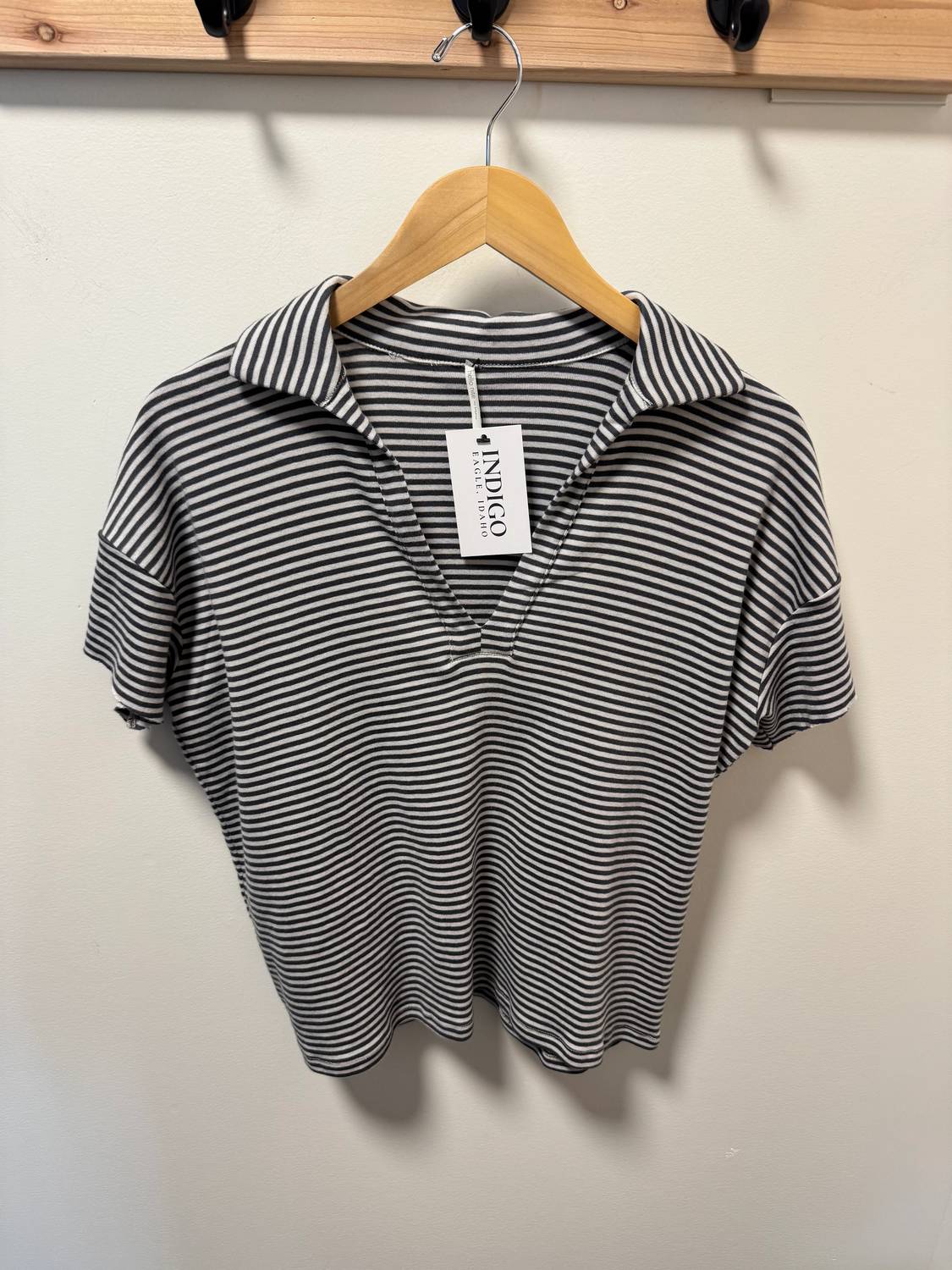 Hello Nite - Women's Brushed Polo Collar Top