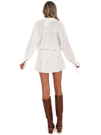 LE LIS Easy Days Low Waist Shirt Dress in cream - women's dress - alternate view