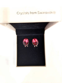 Swarovski Oval Shape Crystals Stud Earring in pink - women's jewelry