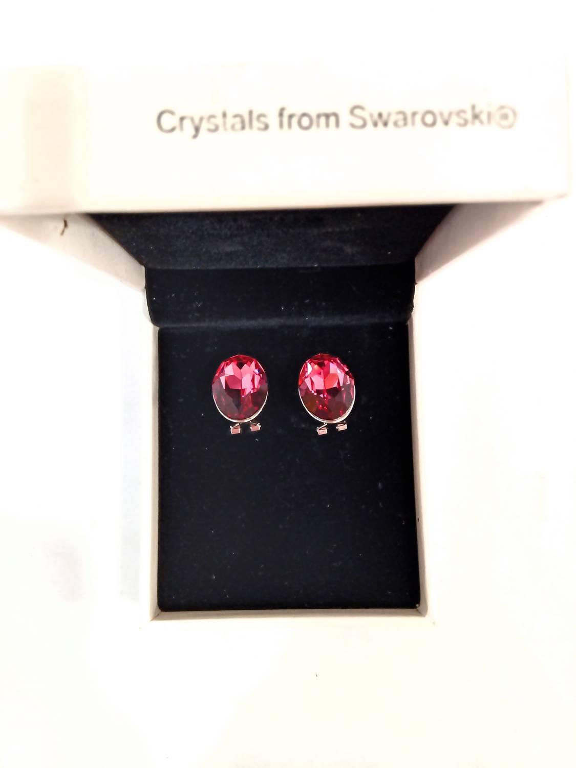 Swarovski Oval Shape Crystals Stud Earring in pink - women's jewelry